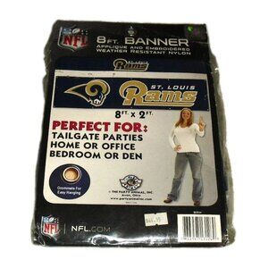 St. Louis Rams Embroidered Banner 8 Ft. x 2 Ft. Taligate Party Bedroom New Nfl